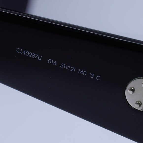 Celine CL40287U 01A Rectangle Sunglasses–Shiny Black\Grey - Picture 7 of 9